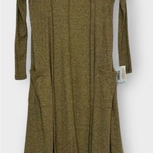 LuLaRoe Olive Knit Long Sleeve Pocket Dress